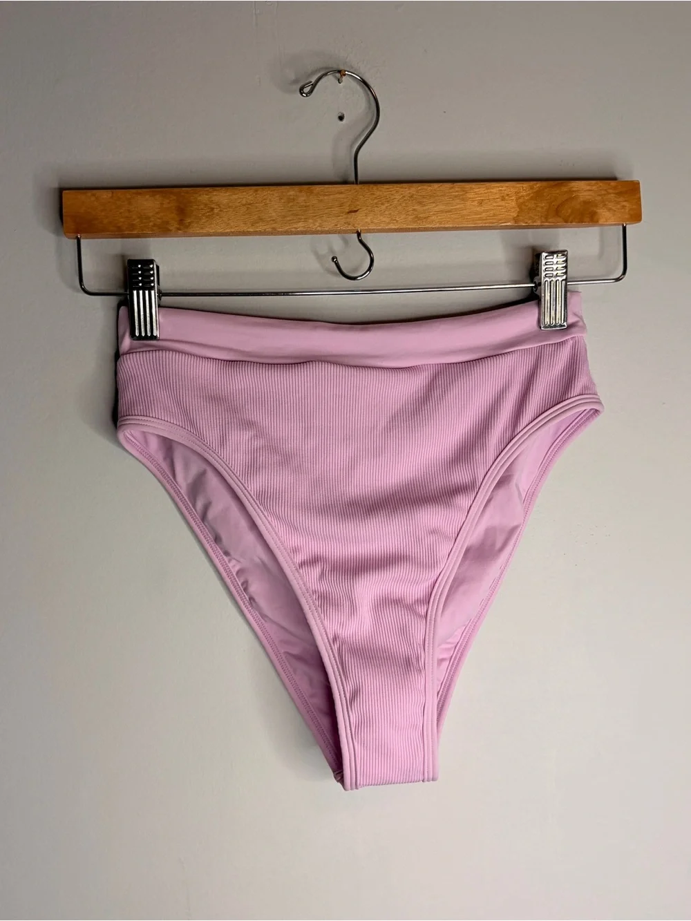 l*space Pink‎ High Waist Ribbed Bikini Bottom